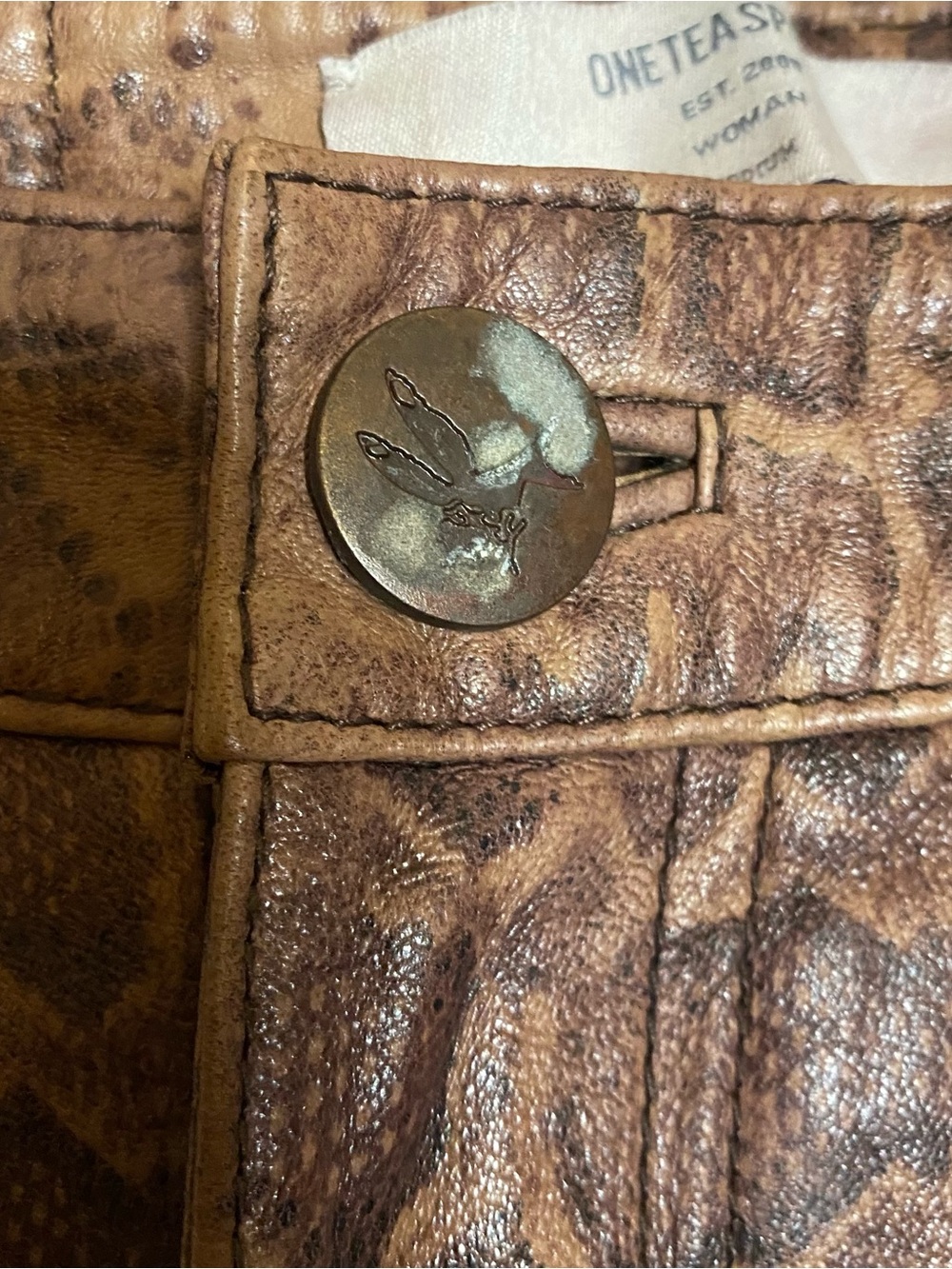 One Teaspoon Python Snakeskin Leather Pant - Picture 11 of 14
